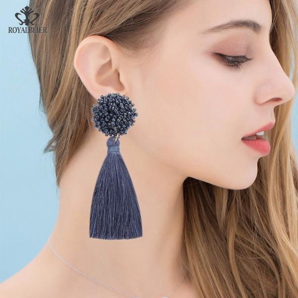 royalbeier bohemian fringe earrings beads tassel earrings for women drop long dangle female wedding jewelry wholesale, Silver 
royalbeier bohemian fringe earrings beads tassel earrings for women drop long dangle female wedding jewelry wholesale, Silver