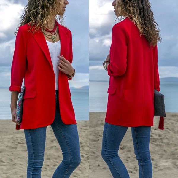 women's suits & blazers 2021 fashion women lady suit business casual long sleeve solid cardigans jacket coat outwear clothes, White;black
women's suits & blazers 2021 fashion women lady suit business casual long sleeve solid cardigans jacket coat outwear clothes, White;black