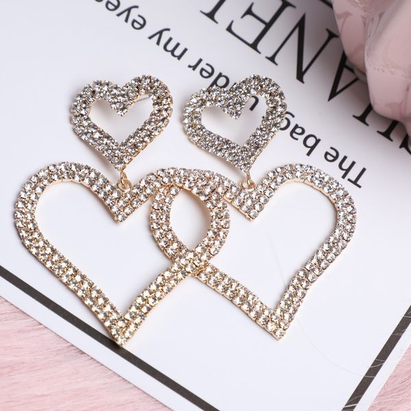 lubov heart full rhinestone drop earrings for women bijoux fashion shiny crystal dangle earrings jewelry gifts, Golden;silver
lubov heart full rhinestone drop earrings for women bijoux fashion shiny crystal dangle earrings jewelry gifts, Golden;silver