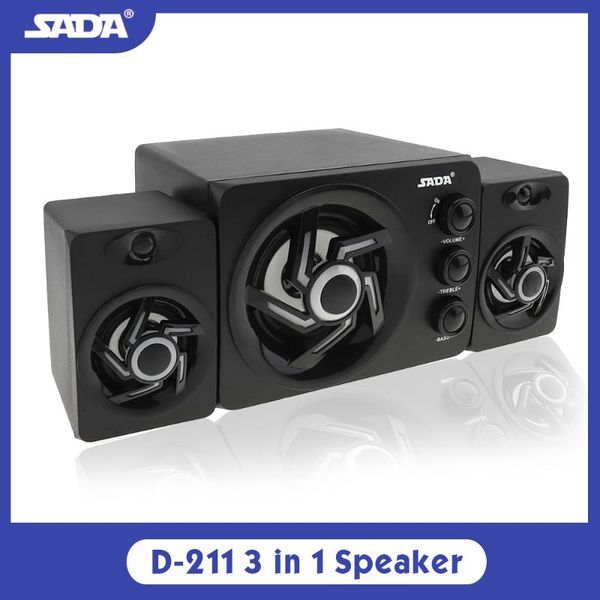 sada d-211 3 in 1 home speaker set 3.5mm wired speakers portable music player subwoofer usb powered adjustable volume soundbar
sada d-211 3 in 1 home speaker set 3.5mm wired speakers portable music player subwoofer usb powered adjustable volume soundbar