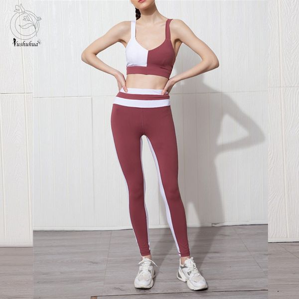 yushuhua new contrast stitching women's sports suit gym gather bra yoga leggings quick-drying sportswear 2 pieces yoga set, White;red
yushuhua new contrast stitching women's sports suit gym gather bra yoga leggings quick-drying sportswear 2 pieces yoga set, White;red