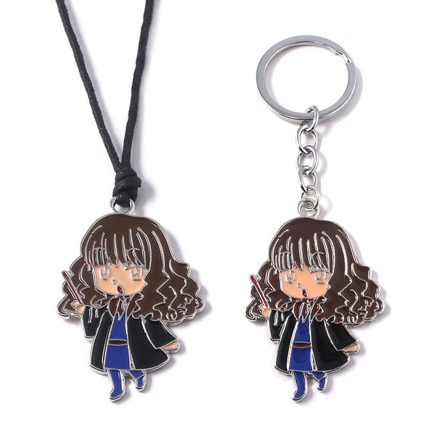hp hermione figure pendant keychain cute cartoon enamel key chain with rope chain women men movie jewelry, Silver
hp hermione figure pendant keychain cute cartoon enamel key chain with rope chain women men movie jewelry, Silver
