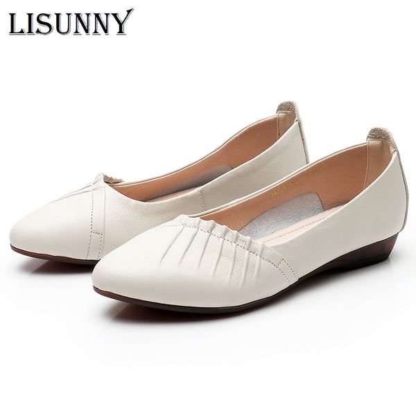 lisunny breathable genuine leather summer shoes woman 2020 flat heel pointed toe leather slip on shoes for women soft flats, Black
lisunny breathable genuine leather summer shoes woman 2020 flat heel pointed toe leather slip on shoes for women soft flats, Black