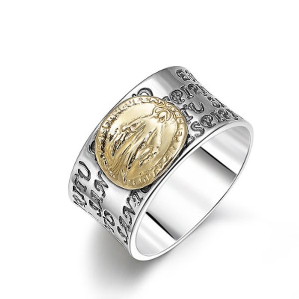 wholesale 925 sterling silver ring men's virgin cross ring wide english letornament
wholesale 925 sterling silver ring men's virgin cross ring wide english letornament