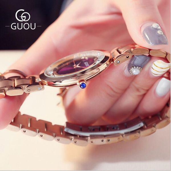 guou women's watches ladies watch fashion luxury bracelet watches for women rose gold rhinestone clock women saati, Slivery;brown
guou women's watches ladies watch fashion luxury bracelet watches for women rose gold rhinestone clock women saati, Slivery;brown