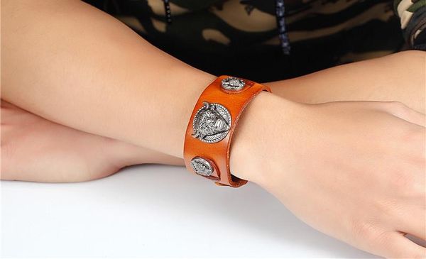 wholesale ride to live bracelets male ox head skull retro bracelet homme genuine leather bracelet men woman bracelets bangles, Golden;silver
wholesale ride to live bracelets male ox head skull retro bracelet homme genuine leather bracelet men woman bracelets bangles, Golden;silver