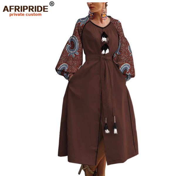 african print cloth casual dress for woman afripride bazin richi lantern ankle sleeves split length female dress a1925016
african print cloth casual dress for woman afripride bazin richi lantern ankle sleeves split length female dress a1925016