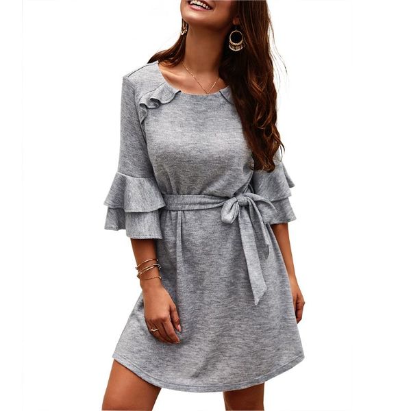 casual dresses autumn winter women dress half sleeve ruffles design sashes high waist loose a-line cotton vestidos 04, Black;gray
casual dresses autumn winter women dress half sleeve ruffles design sashes high waist loose a-line cotton vestidos 04, Black;gray