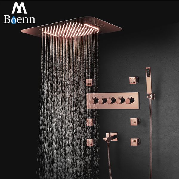 luxury rose gold music shower system led showerhead bathroom faucets rain shower set thermostatic brass concealed mixer bath tap
luxury rose gold music shower system led showerhead bathroom faucets rain shower set thermostatic brass concealed mixer bath tap