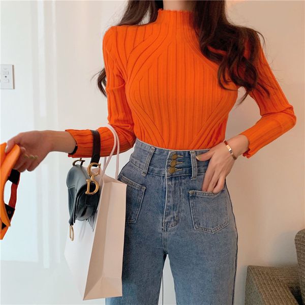 knitted sweaters women spring autumn winter bottoming shirts semi-high collar pullover women turtleneck 2020 korean style, White;black
knitted sweaters women spring autumn winter bottoming shirts semi-high collar pullover women turtleneck 2020 korean style, White;black
