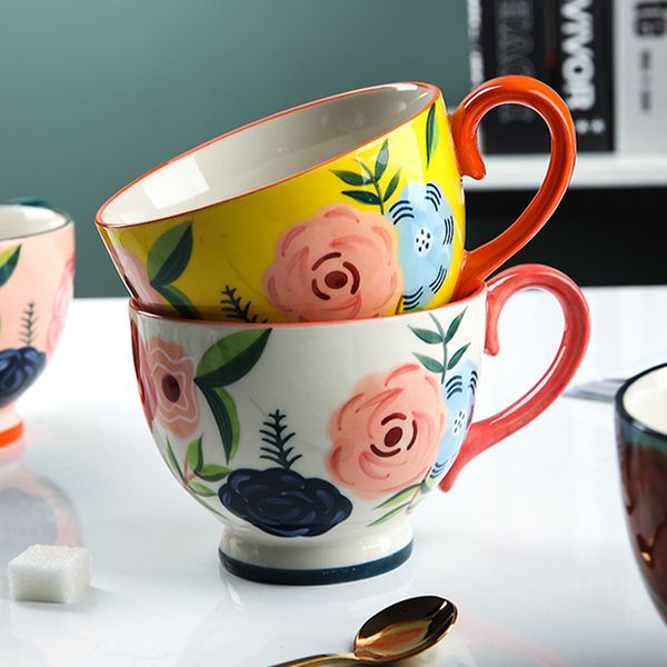 1pc ceramic coffee mug hand painted floral coffee cup porcelain latte milk mug large breakfast cereal gift drinkware
1pc ceramic coffee mug hand painted floral coffee cup porcelain latte milk mug large breakfast cereal gift drinkware