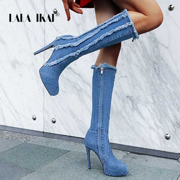 lala ikai women party knee boot denim zipper super high heels pumps female autumn winter pointed toe riding boots xwc5399-4, Black
lala ikai women party knee boot denim zipper super high heels pumps female autumn winter pointed toe riding boots xwc5399-4, Black