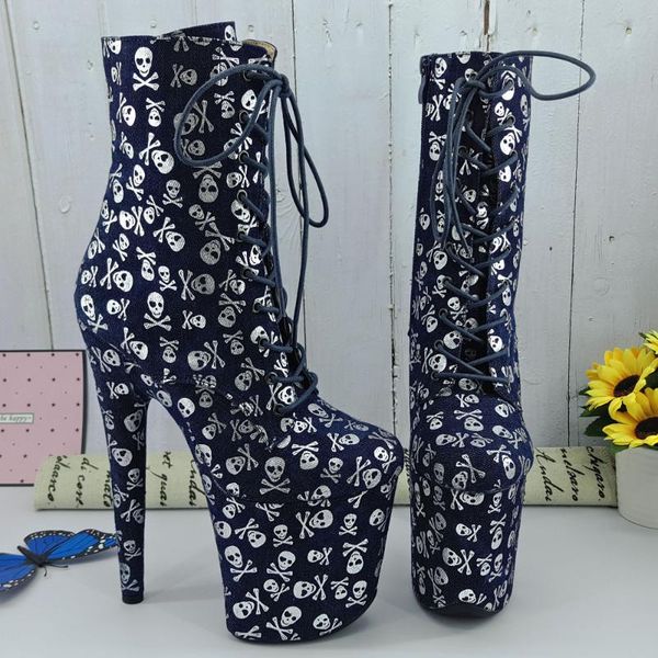 boots leecabe skull printing demin 20cm/8inches pole dancing high heel platform closed toe dance, Black
boots leecabe skull printing demin 20cm/8inches pole dancing high heel platform closed toe dance, Black