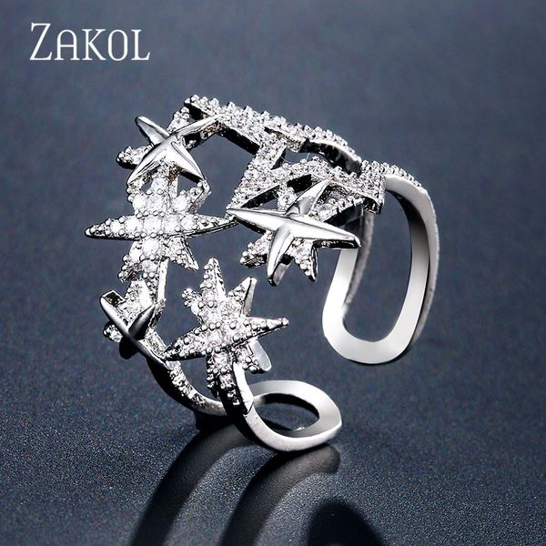 zakol romantic polygonal cz zirconia white gold star finger open rings for women fashion bride wedding jewelry fsrp2117, Golden;silver
zakol romantic polygonal cz zirconia white gold star finger open rings for women fashion bride wedding jewelry fsrp2117, Golden;silver