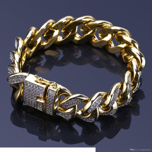 selling men's hip-hop cuban bracelet 18mm stereo zircon bracelet europe and america, Black
selling men's hip-hop cuban bracelet 18mm stereo zircon bracelet europe and america, Black