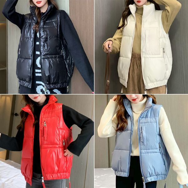 2020 new women winter korean stand collar cotton padded vest thickening warm vest female solid sleeveless short waistcoat a163, Black;white
2020 new women winter korean stand collar cotton padded vest thickening warm vest female solid sleeveless short waistcoat a163, Black;white