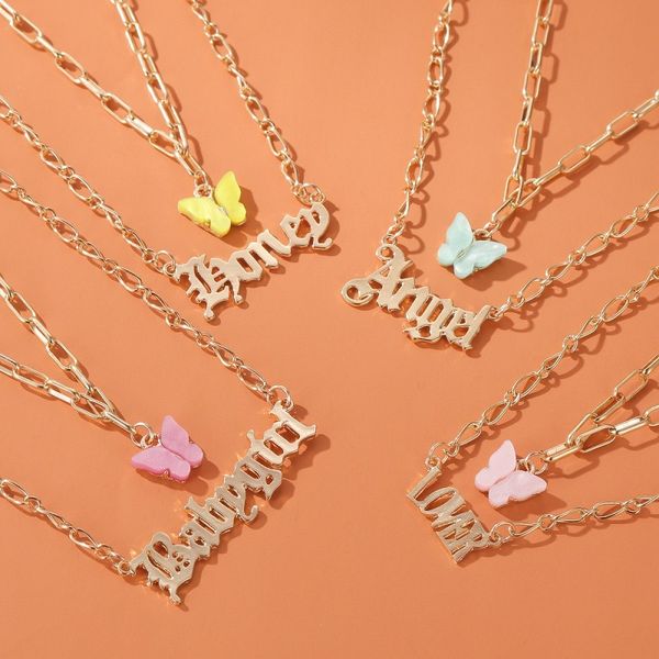 fashion double layer acrylic butterfly necklace old english font babygirl angel letter pendant necklaces charm choker statement jewelry xmas, Silver
fashion double layer acrylic butterfly necklace old english font babygirl angel letter pendant necklaces charm choker statement jewelry xmas, Silver