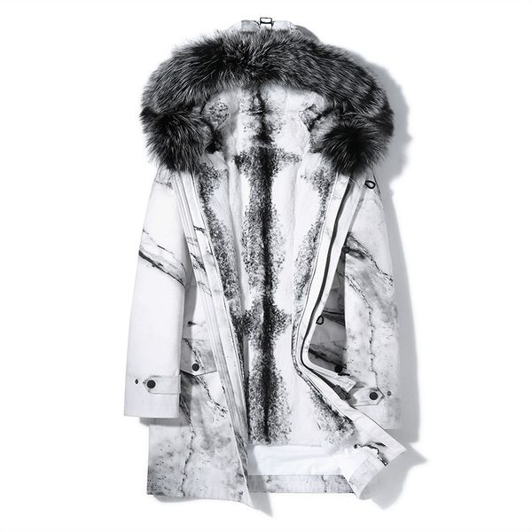 men's leather & faux real fur coat men liner luxury winter jacket parka homme collar mens furs long kj1102, Black
men's leather & faux real fur coat men liner luxury winter jacket parka homme collar mens furs long kj1102, Black