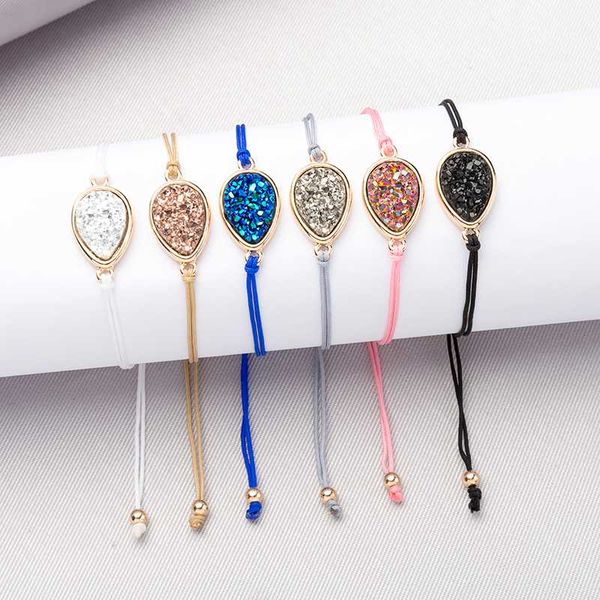 charm bracelets 2021 exquisite 6 color gold edge crystal quartz druzy rope chain bracelet & bangle for women sparkling jewelry, Golden;silver
charm bracelets 2021 exquisite 6 color gold edge crystal quartz druzy rope chain bracelet & bangle for women sparkling jewelry, Golden;silver