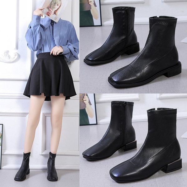 ladies leisure solid black ankle boots girls classic style autumn shoes women square head booties
ladies leisure solid black ankle boots girls classic style autumn shoes women square head booties