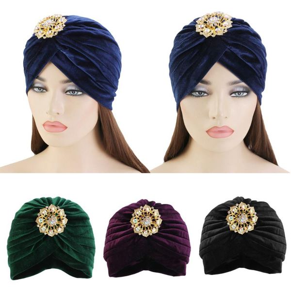 india women pleated velvet hair loss strech muslim turban hat chemo cap+brooch bonnet headwrap arab lady cancer beanie skullies, Blue;gray
india women pleated velvet hair loss strech muslim turban hat chemo cap+brooch bonnet headwrap arab lady cancer beanie skullies, Blue;gray