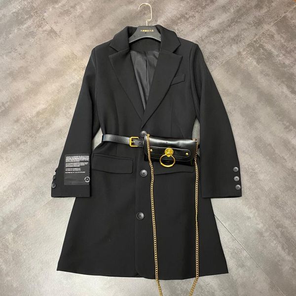 trench woman 2020 spring new style bag with chain decoration letters patch long suit coat elegant ladies black trench coats, Tan;black
trench woman 2020 spring new style bag with chain decoration letters patch long suit coat elegant ladies black trench coats, Tan;black