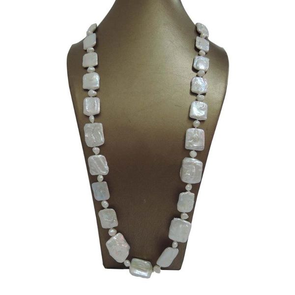 rectangle baroque pearl shape long necklace 100% nature freshwater baroque pearl-120 cm long pearl necklace, Silver
rectangle baroque pearl shape long necklace 100% nature freshwater baroque pearl-120 cm long pearl necklace, Silver