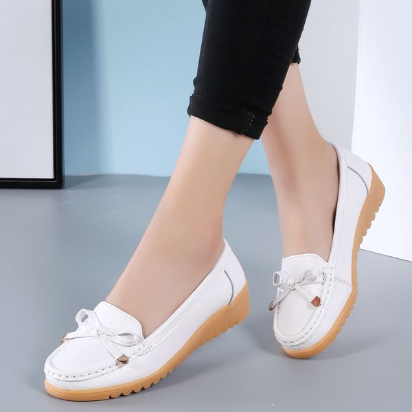 genuine leather flats casual slip on loafers woman shoes comfortable soft bottom flat white nursing shoes woman footwear 0857, Black
genuine leather flats casual slip on loafers woman shoes comfortable soft bottom flat white nursing shoes woman footwear 0857, Black