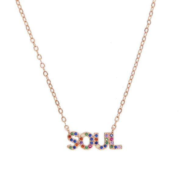 chains 2021 mother's day gift charm hollow letter soul simpe trendy jewelry micro pave gold filled coloful rainbow cz pendant necklace, Silver
chains 2021 mother's day gift charm hollow letter soul simpe trendy jewelry micro pave gold filled coloful rainbow cz pendant necklace, Silver