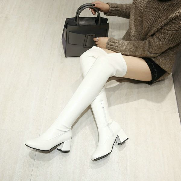 boots enplei over the knee women thick high heel fashion zipper square toe thigh warm winter shoes size 34-43, Black
boots enplei over the knee women thick high heel fashion zipper square toe thigh warm winter shoes size 34-43, Black