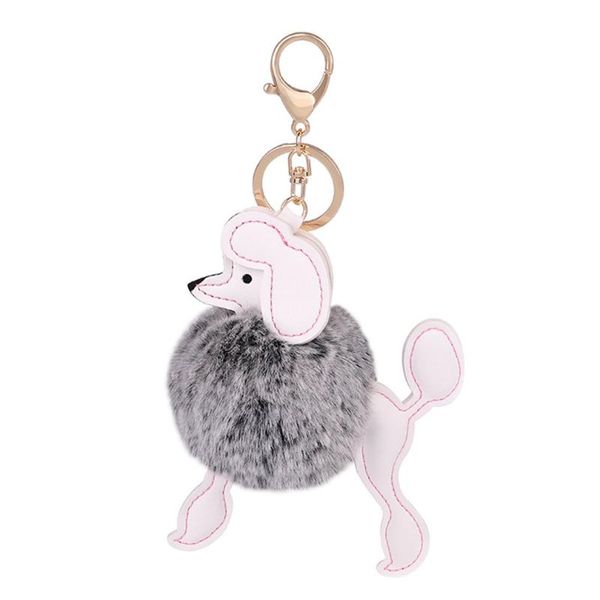 new cute long poodle hair ball keychain colorful fluffy pompom ladies bag accessories car key rings pu+alloy doll dog keyring, Silver
new cute long poodle hair ball keychain colorful fluffy pompom ladies bag accessories car key rings pu+alloy doll dog keyring, Silver