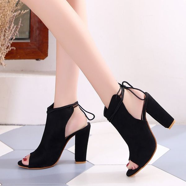 2020 summer new style women's shoes solid color large size high-heel fish mouth chunky-heel korean-style women's sandals, Black
2020 summer new style women's shoes solid color large size high-heel fish mouth chunky-heel korean-style women's sandals, Black