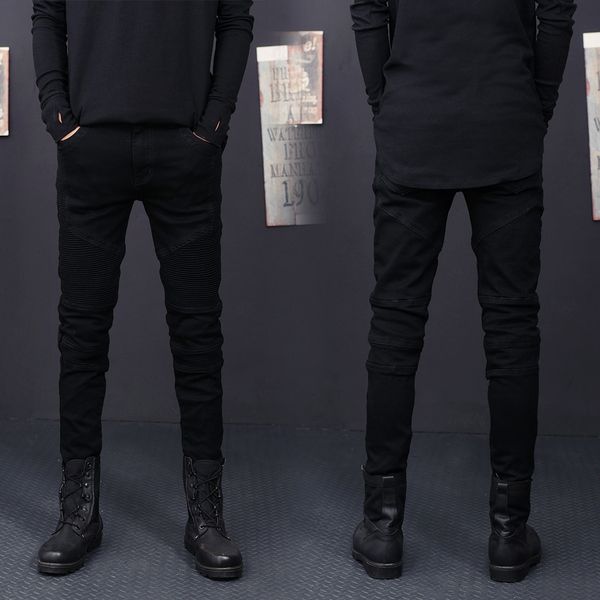street new fashion br locomotive and women's personalized pleated ankle motorcycle and trousers pants micro elastic men's slim den, Blue
street new fashion br locomotive and women's personalized pleated ankle motorcycle and trousers pants micro elastic men's slim den, Blue