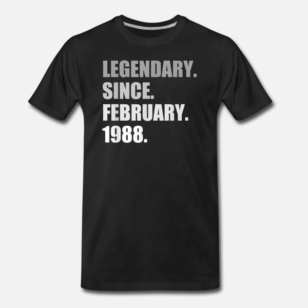 legendary since february 1988 31th t shirt men designs short sleeve o neck letters gift comical summer kawaii shirt, White;black
legendary since february 1988 31th t shirt men designs short sleeve o neck letters gift comical summer kawaii shirt, White;black