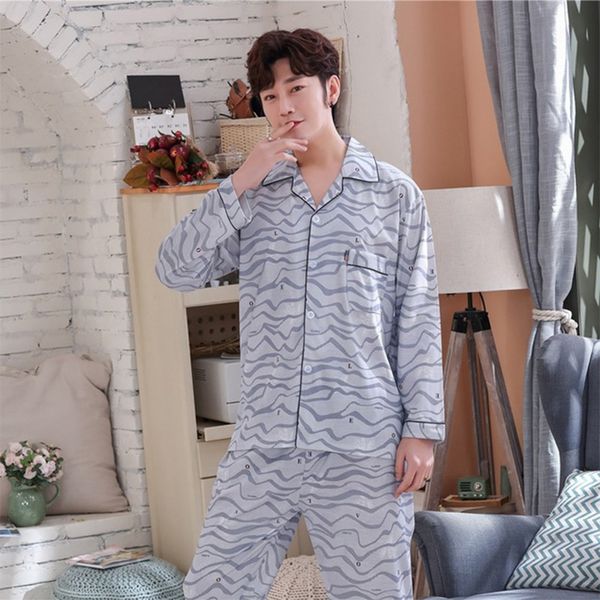 men's sleepwear mens long sleeve pajamas man loose home night suit men stripe nightgown male shirt & pant set loungewear sleep, Black;brown
men's sleepwear mens long sleeve pajamas man loose home night suit men stripe nightgown male shirt & pant set loungewear sleep, Black;brown
