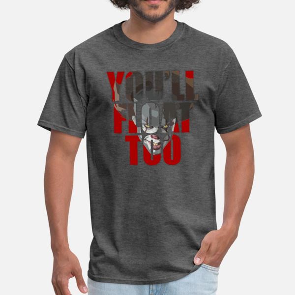 pennywise the clown t shirt men customize tee shirt o-neck natural fitness basic spring letter shirt