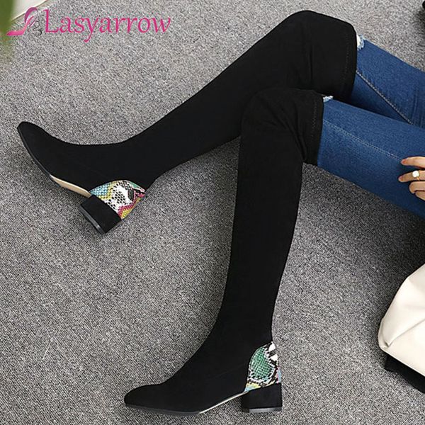 lasyarrow 2021 square med heel over the knee boots flock round toe long boots slip on autumn winter women shoes size 34-48, Black
lasyarrow 2021 square med heel over the knee boots flock round toe long boots slip on autumn winter women shoes size 34-48, Black