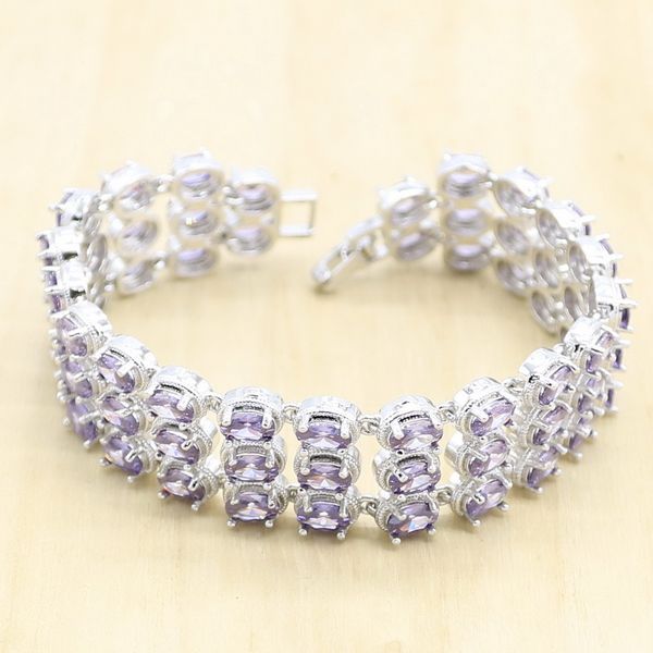 luxurious wedding bracelet for women multicolor purple zircon silver color color christmas gift jewelry, Black
luxurious wedding bracelet for women multicolor purple zircon silver color color christmas gift jewelry, Black