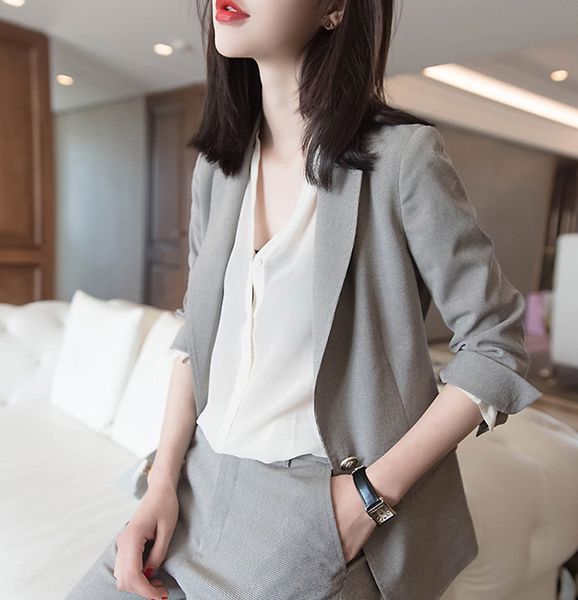 ol commuter temperament slim fit small coat thin coat coatwomen's slimming suit professional two-piece suit summer new wmd7c, Gray
ol commuter temperament slim fit small coat thin coat coatwomen's slimming suit professional two-piece suit summer new wmd7c, Gray