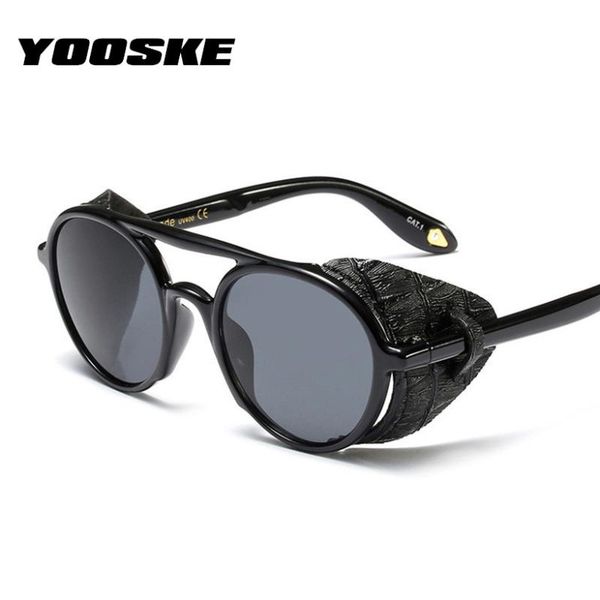 yooske vintage steampunk sunglasses men women leather round sun glasses with side shields retro brand design steam punk eyewear, White;black
yooske vintage steampunk sunglasses men women leather round sun glasses with side shields retro brand design steam punk eyewear, White;black