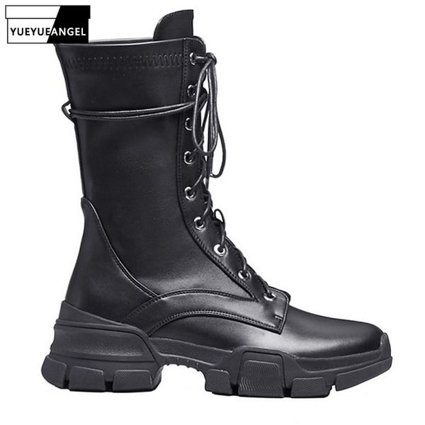 genuine leather new thick bottom lace up mid calf boots british motorcycle round toe autumn winter black womens platform boots
genuine leather new thick bottom lace up mid calf boots british motorcycle round toe autumn winter black womens platform boots