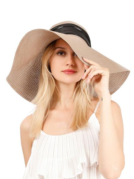 women elegant vintage sun cap straw hat bow foldable adjustable floppy large wide brim holiday beach, Blue;gray
women elegant vintage sun cap straw hat bow foldable adjustable floppy large wide brim holiday beach, Blue;gray