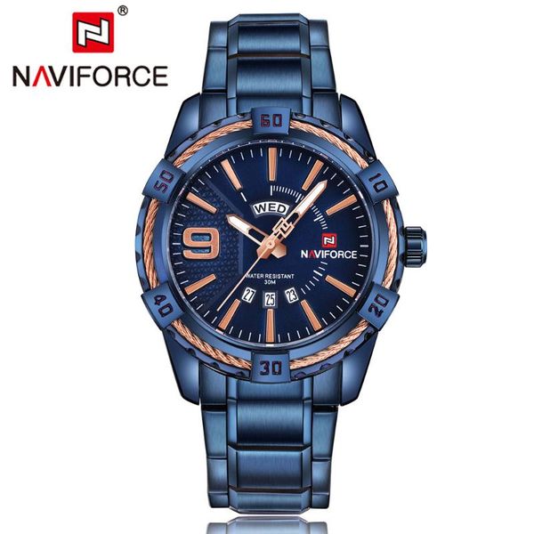 naviforce men watches blue waterproof date week quartz watch man full steel sport wrist watch men clock male, Slivery;brown
naviforce men watches blue waterproof date week quartz watch man full steel sport wrist watch men clock male, Slivery;brown