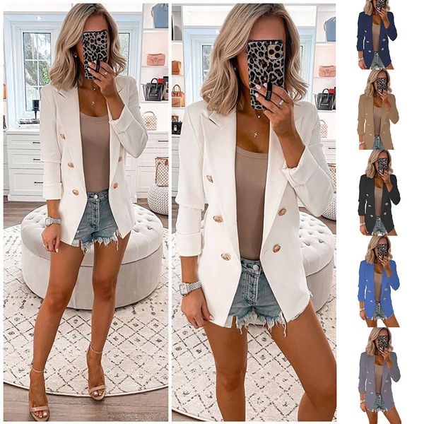 european and american fashion solid color suit short coat plus size jacket for women work wearing, White;black
european and american fashion solid color suit short coat plus size jacket for women work wearing, White;black