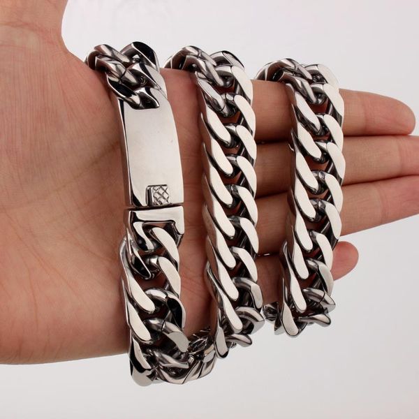 fashion jewelry stainless steel silver color cuban curb link chain mens unisexs necklace or bracelet square buckle 7-40" 15mm
fashion jewelry stainless steel silver color cuban curb link chain mens unisexs necklace or bracelet square buckle 7-40" 15mm