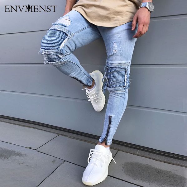 envmenst men's blue ripped jeans pants with holes super skinny slim fit destroyed distressed denim joggers trousers for male
envmenst men's blue ripped jeans pants with holes super skinny slim fit destroyed distressed denim joggers trousers for male