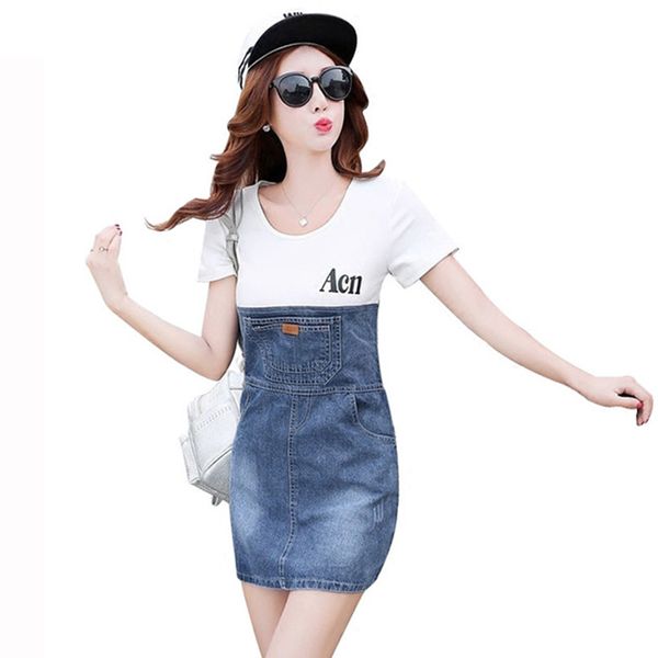 party dresses 2021 summer dress plus size female slim stitching mini denim short-sleeved preppy style women wf055, White;black
party dresses 2021 summer dress plus size female slim stitching mini denim short-sleeved preppy style women wf055, White;black