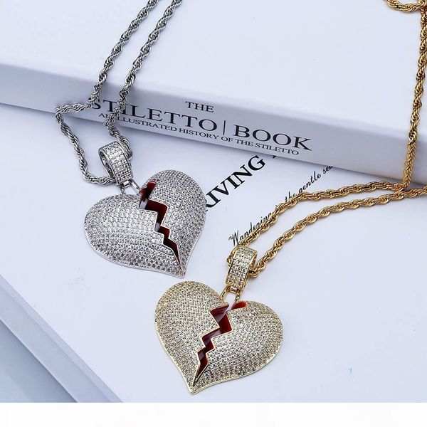 hip hop iced out solid broken heart lced out necklace & pendant micro paved zircon charm necklace for women, Silver
hip hop iced out solid broken heart lced out necklace & pendant micro paved zircon charm necklace for women, Silver