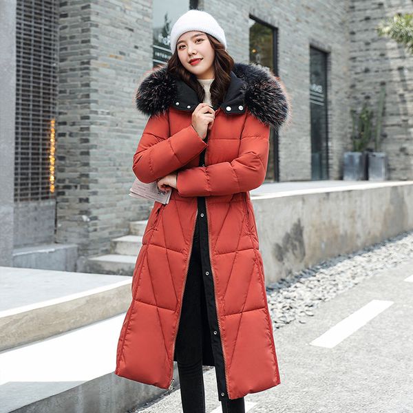 women's down & parkas long hooded parka coat winter jacket women slim fashion double-side wear fur collar female office lady, Black
women's down & parkas long hooded parka coat winter jacket women slim fashion double-side wear fur collar female office lady, Black