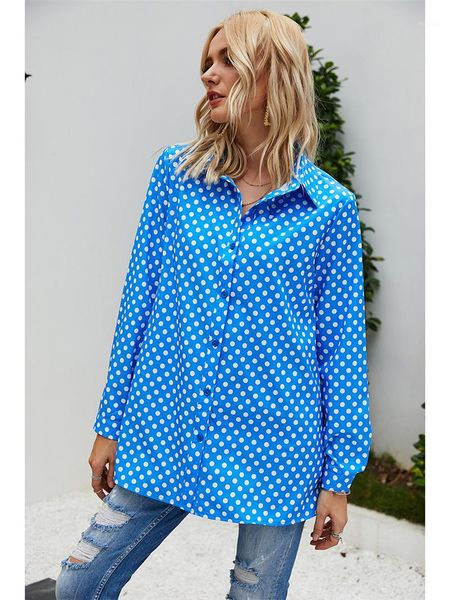 womens blouses long sleeve loose casual womens designer shirts solid color single breasted ladies blouses polka dot autumn, White
womens blouses long sleeve loose casual womens designer shirts solid color single breasted ladies blouses polka dot autumn, White